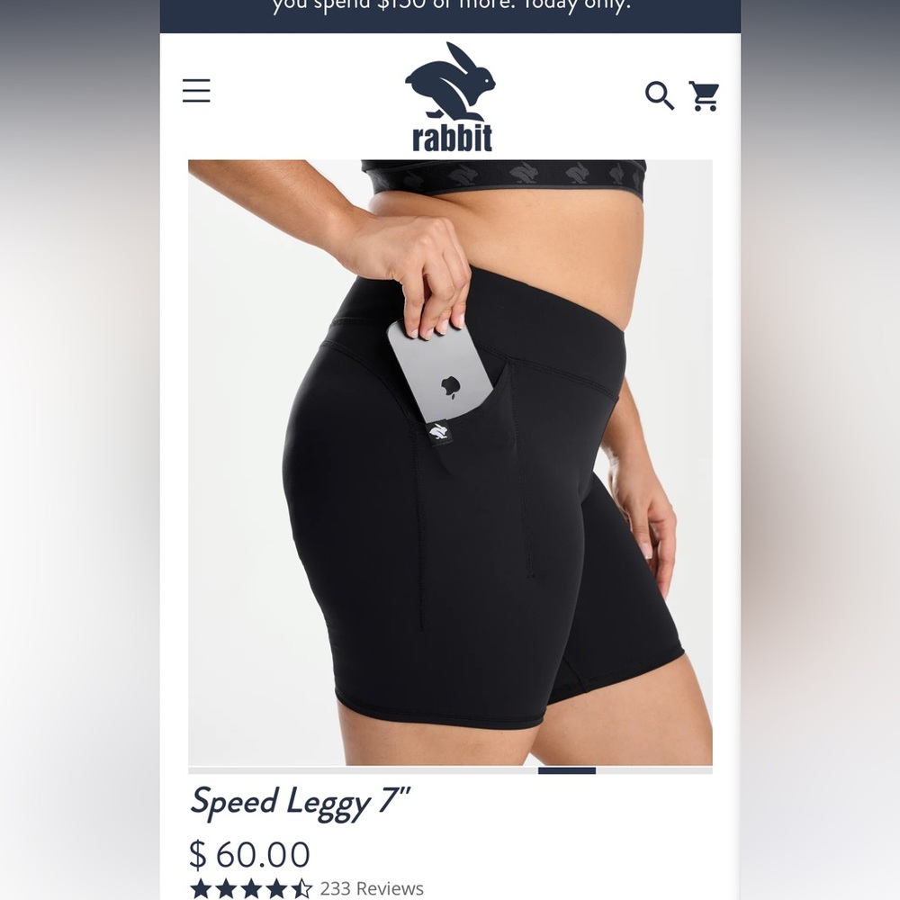 Rabbit brand 7” Speedy Shorts